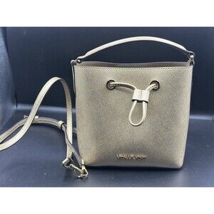 Michael Kors Suri Small Bucket Crossbody Gold Leather Bag